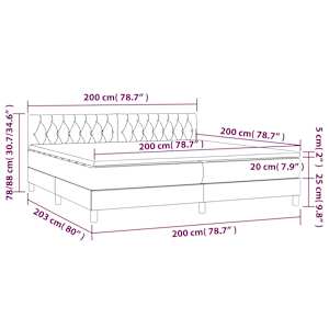 Box spring postel s matrací a LED černá 200x200 cm textil - obrázek 8