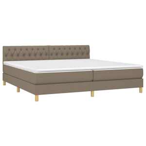 Box spring postel s matrací a LED taupe 200x200 cm textil - obrázek 3