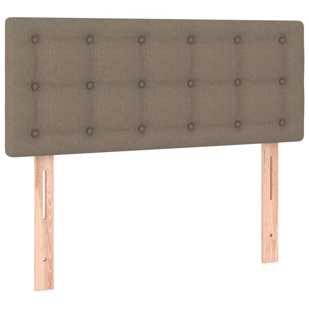 Box spring postelja z vzmetnico LED taupe 90x190 cm blago