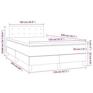 Box spring postel s matrací a LED černá 120 x 200 cm textil - obrázek 8
