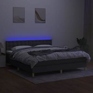 Box spring postel s matrací a LED tmavě šedá 160x200 cm textil - obrázek 4