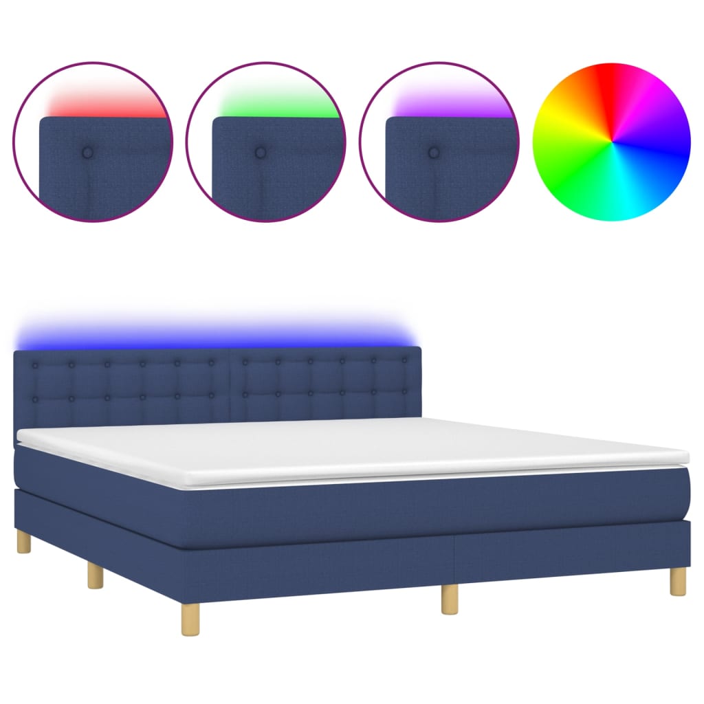 vidaXL µ²¬ Boxspring µ £± & LED »µ 160x200 µ. ¥±¬½