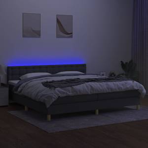 Box spring postel s matrací a LED tmavě šedá 200x200 cm textil - obrázek 4