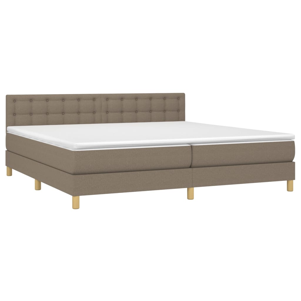 Thumbnail - vidaXL Boxspringbett mit Matratze & LED Taupe 200x200 cm Stoff