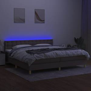 Box spring postel s matrací a LED taupe 200x200 cm textil - obrázek 4