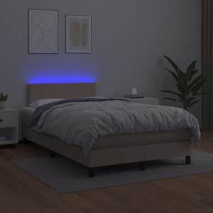 Box spring postel matrace a LED cappuccino 120x200cm umělá kůže - obrázek 4