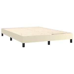 Box spring postel s matrací a LED krémová 140x190 cm umělá kůže - obrázek 5
