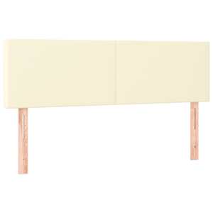 Box spring postel s matrací a LED krémová 140x190 cm umělá kůže - obrázek 7