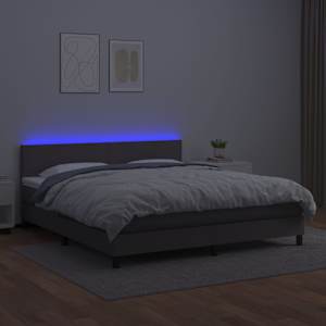 Box spring postel s matrací a LED šedá 160x200 cm umělá kůže - obrázek 4