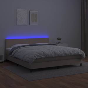 Box spring postel matrace a LED cappuccino 160x200cm umělá kůže - obrázek 4