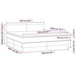 Box spring postel matrace a LED cappuccino 160x200cm umělá kůže - obrázek 8