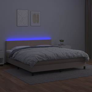 Box spring postel matrace a LED cappuccino 180x200cm umělá kůže - obrázek 4