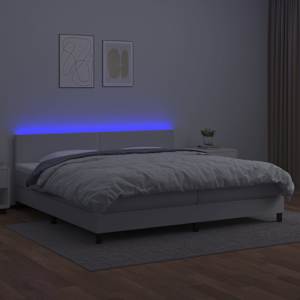 Box spring postel s matrací a LED bílá 200x200 cm umělá kůže - obrázek 4