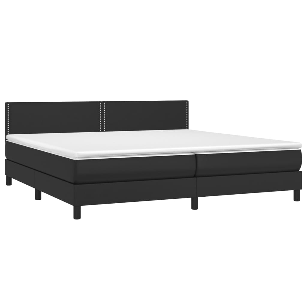 vidaXL Boxspring met matras en LED kunstleer zwart 200x200 cm afbeelding