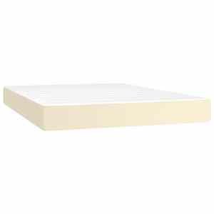 Box spring postel s matrací a LED krémová 140x190 cm umělá kůže - obrázek 6