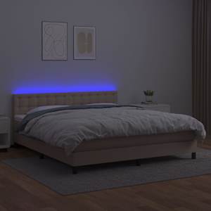 Box spring postel matrace a LED cappuccino 160x200cm umělá kůže - obrázek 4