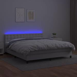 Box spring postel s matrací a LED bílá 180x200 cm umělá kůže - obrázek 4