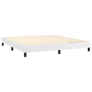 Box spring postel s matrací a LED bílá 180x200 cm umělá kůže - obrázek 5