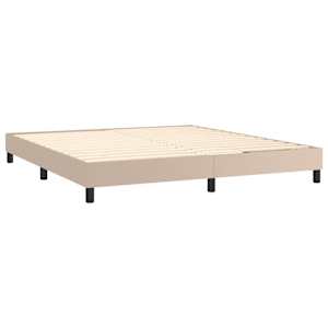 Box spring postel matrace a LED cappuccino 180x200cm umělá kůže - obrázek 5