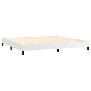 Box spring postel s matrací a LED bílá 200x200 cm umělá kůže - obrázek 5