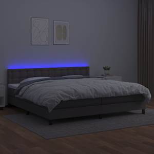 Box spring postel s matrací a LED šedá 200x200 cm umělá kůže - obrázek 4