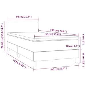 Box spring postel s matrací a LED tmavě zelená 90x190 cm samet - obrázek 9