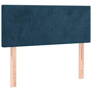 Box spring postel s matrací a LED tmavě modrá 100x200 cm samet - obrázek 7