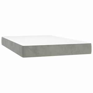 Box spring postel s matrací a LED světle šedá 120x200 cm samet - obrázek 6