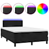 vidaXL kontinentaalvoodi madrats ja LED, must, 120x200 cm, samet