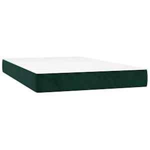 Box spring postel s matrací a LED tmavě zelená 120x200 cm samet - obrázek 6