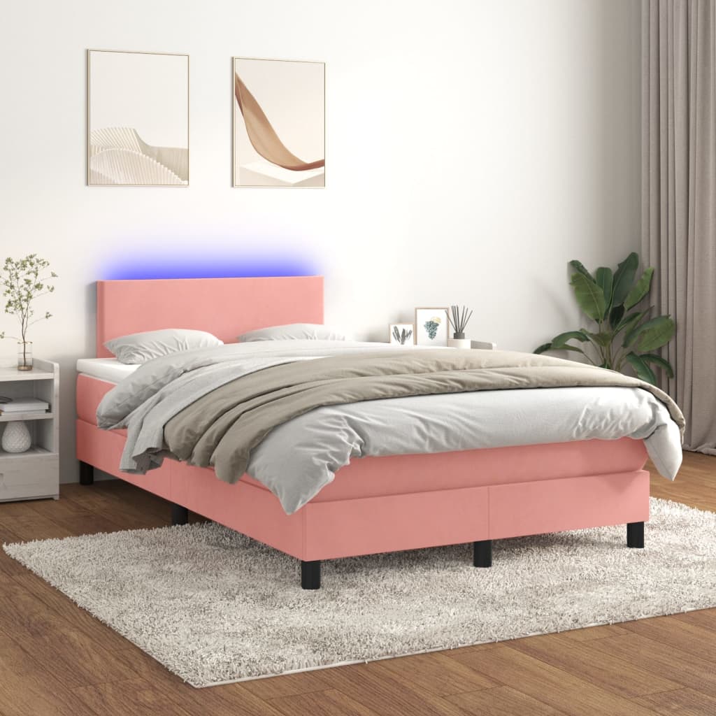  ΚΡΕΒΑΤΙ BOXSPRING ΜΕ ΣΤΡΩΜΑ & LED ΡΟΖ 120X200 ΕΚ. ΒΕΛΟΥΔΙΝΟ V-3134278