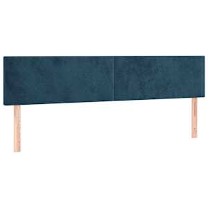 Box spring postel s matrací a LED tmavě modrá 160x200 cm samet - obrázek 7