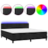 vidaXL kontinentaalvoodi madrats ja LED, must, 180x200 cm, samet