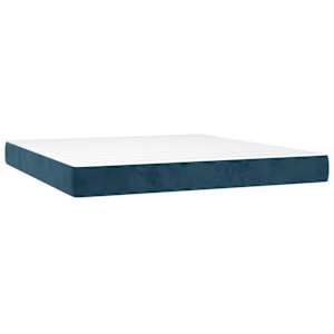 Box spring postel s matrací a LED tmavě modrá 180x200 cm samet - obrázek 6