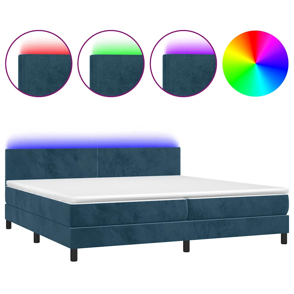 vidaXL µ²¬ Boxspring µ £± & LED £.  200x200µ. µ»½