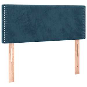 Box spring postel s matrací a LED tmavě modrá 100x200 cm samet - obrázek 7