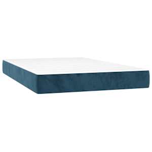 Box spring postel s matrací a LED tmavě modrá 120x200 cm samet - obrázek 6