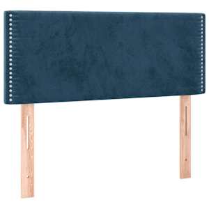 Box spring postel s matrací a LED tmavě modrá 120x200 cm samet - obrázek 7