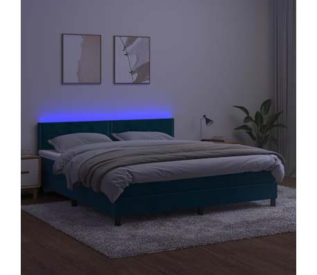 vidaXL &Kappa;&rho;&epsilon;&beta;ά&tau;&iota; Boxspring &mu;&epsilon; &Sigma;&tau;&rho;ώ&mu;&alpha; & LED &Sigma;&kappa;. &Mu;&pi;&lambda;&epsilon; 160x200&epsilon;&kappa;. &Beta;&epsilon;&lambda;&omicron;ύ&delta;&iota;&nu;&omicron;