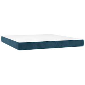 Box spring postel s matrací a LED tmavě modrá 160x200 cm samet - obrázek 6