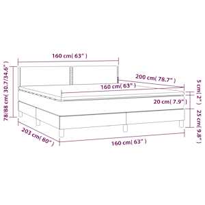 Box spring postel s matrací a LED růžová 160x200 cm samet - obrázek 8