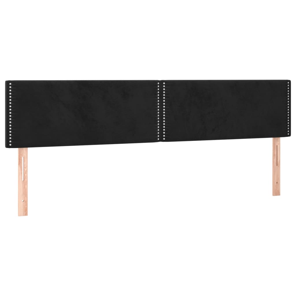 Box spring postel s matrací a LED černá 180x200 cm samet