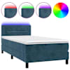 vidaXL kontinentaalvoodi madrats, LED, tumesinine, 80x200 cm, samet