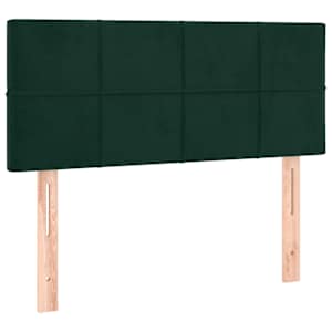 Box spring postel s matrací a LED tmavě zelená 90x200 cm samet - obrázek 7