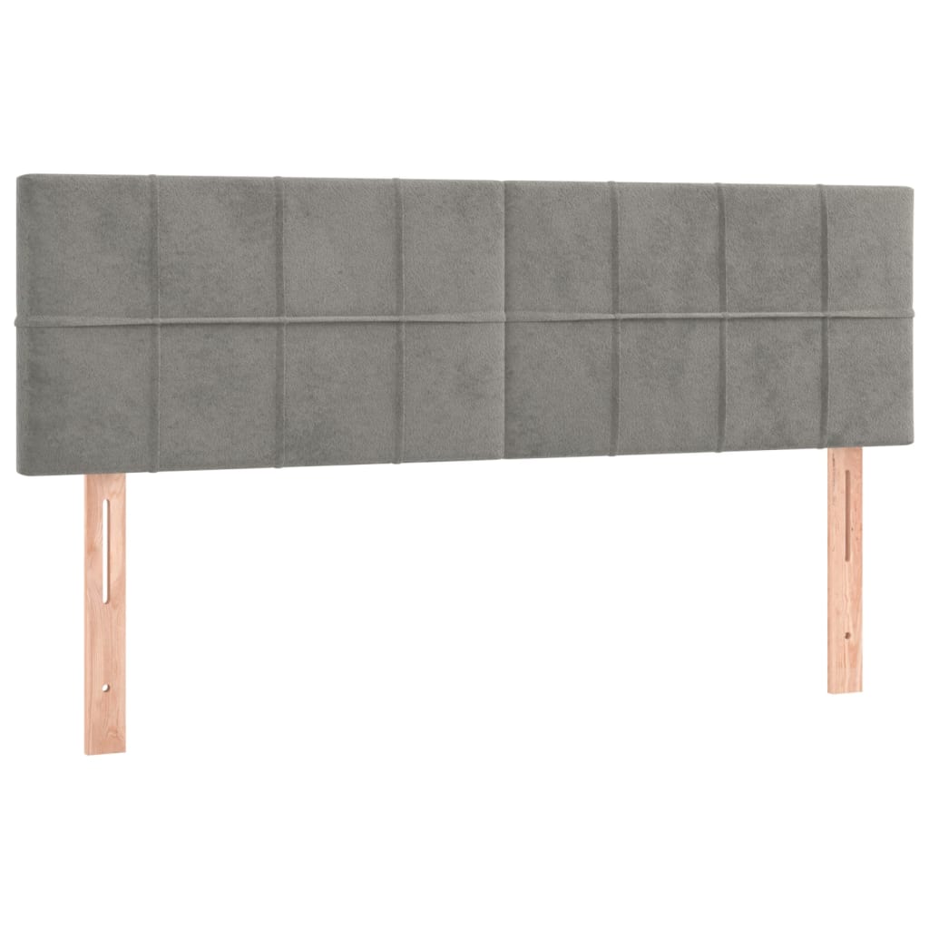 Box spring postel s matrací a LED světle šedá 140x190 cm samet