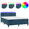 vidaXL kontinentaalvoodi madrats, LED, tumesinine, 140x190 cm, samet