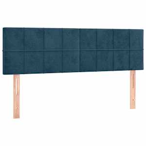 Box spring postel s matrací a LED tmavě modrá 140x190 cm samet - obrázek 7