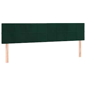 Box spring postel s matrací a LED tmavě zelená 160x200 cm samet - obrázek 7