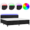 vidaXL kontinentaalvoodi madrats ja LED, must, 200x200 cm, samet