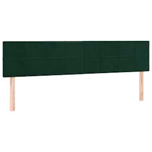 Box spring postel s matrací a LED tmavě zelená 200x200 cm samet - obrázek 7